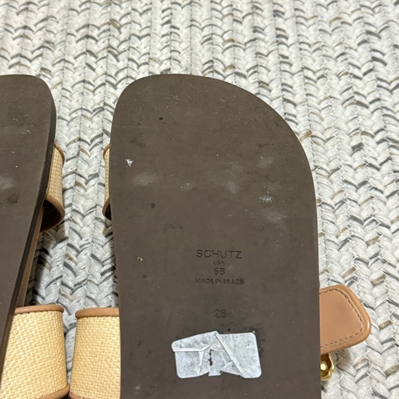 Schutz Enola Strappy Flat Sandals – Areia Light Gold - Picture 12 of 12